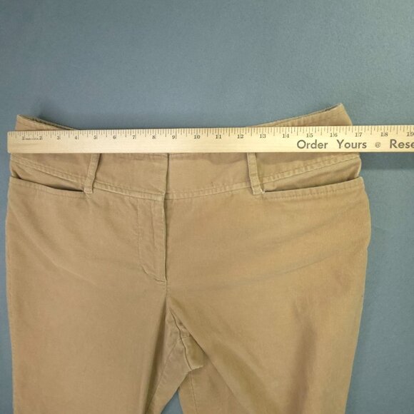 Ann Taylor Loft Corduroy Pants Women 8 Camel Brown Flare Modern Wide Waistband - Picture 9 of 13